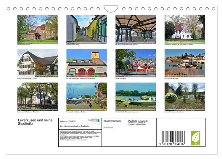 Produktbild: Leverkusen und seine Stadtteile (Wandkalender 2027 DIN A4 quer), CALVENDO Monatskalender