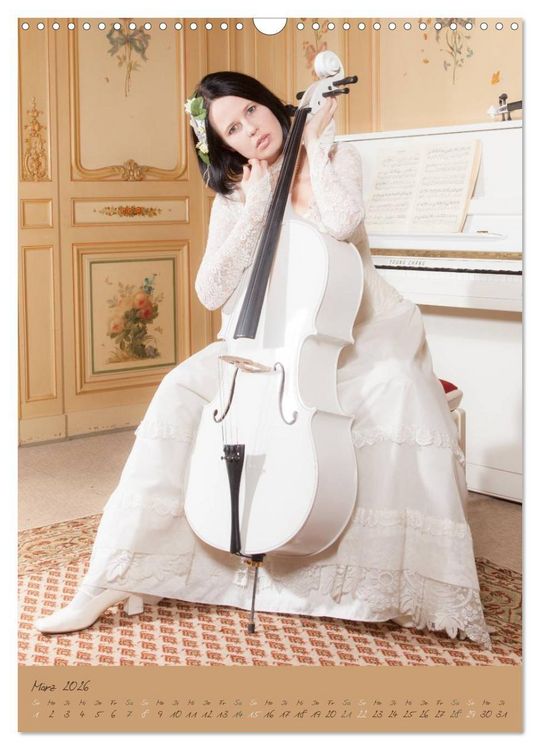Produktbild: Wei&szlig;es Cello auf Reisen (Wandkalender 2026 DIN A3 hoch), CALVENDO Monatskalender