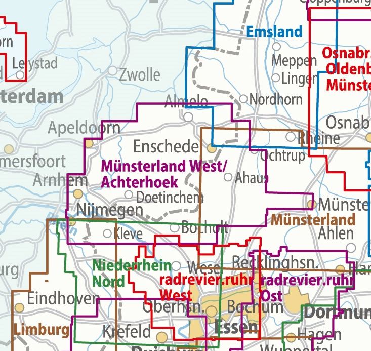 Produktbild: BVA ADFC Regionalkarte M&uuml;nsterland West / Flusslandschaft Achterhoek 1:75.000