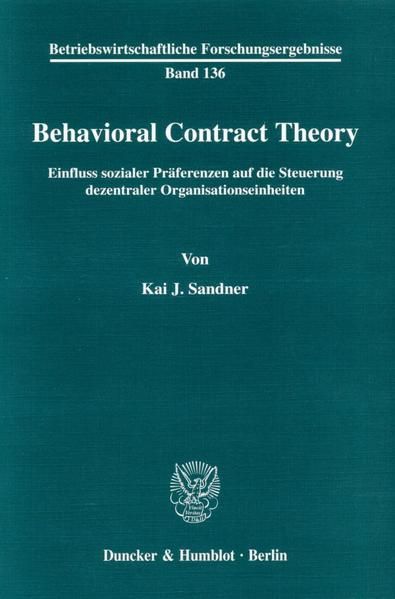 Produktbild: Behavioral Contract Theory.