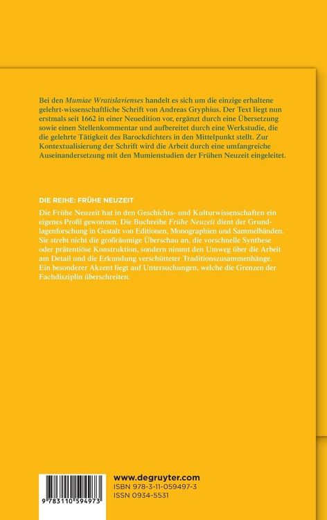 Produktbild: Andreas Gryphius: Mumiae Wratislavienses