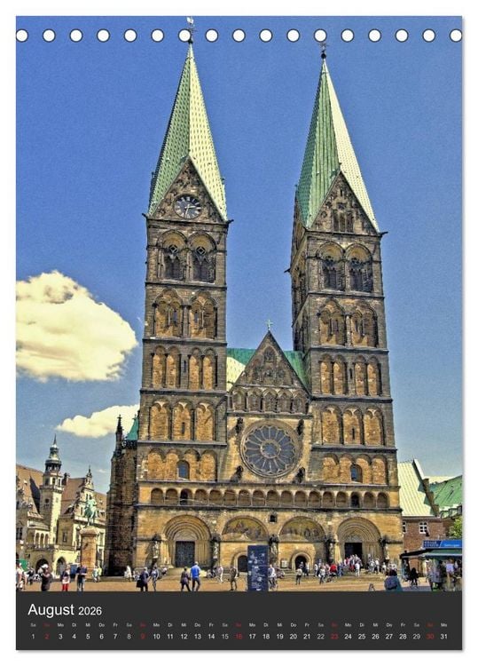 Produktbild: Highlights in Bremen (Tischkalender 2026 DIN A5 hoch), CALVENDO Monatskalender