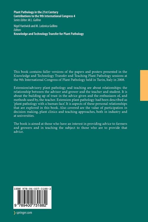 Produktbild: Knowledge and Technology Transfer for Plant Pathology