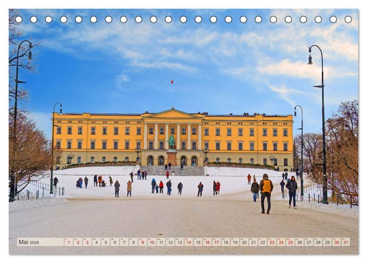 Produktbild: Winterliches Oslo (Tischkalender 2026 DIN A5 quer), CALVENDO Monatskalender