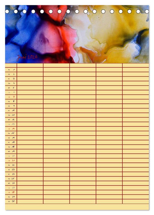 Produktbild: Bl&uuml;tenzauber - Familienplaner 2026 (Tischkalender 2026 DIN A5 hoch), CALVENDO Monatskalender