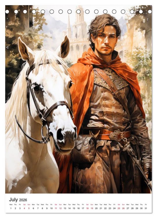 Produktbild: Medieval Legends (Desk Calendar 2026 DIN A5 portrait), CALVENDO 12 Month DeskCalendar