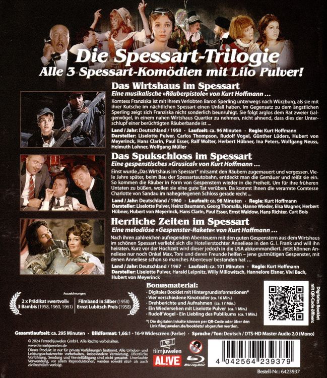Produktbild: Die Spessart-Trilogie: Alle 3 Spessart-Kom&ouml;dien mit Lilo Pulver (Neuauflage) [3 BRs]