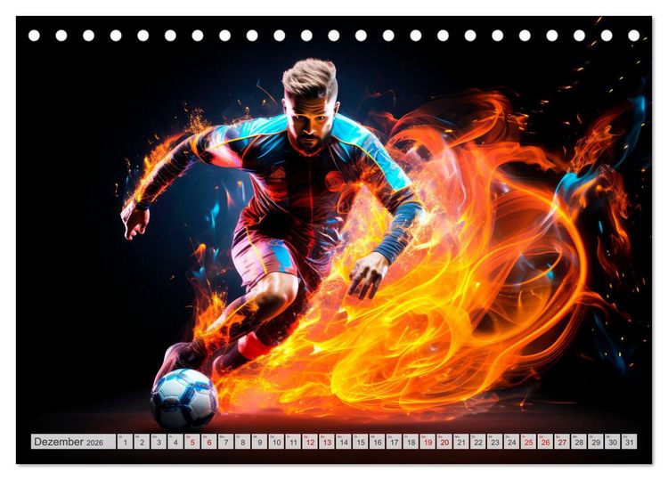 Produktbild: FU&szlig;BALLFIEBER Dynamische Szenen (Tischkalender 2026 DIN A5 quer), CALVENDO Monatskalender