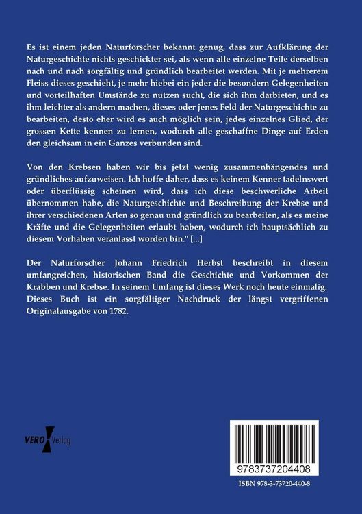 Produktbild: Versuch einer Naturgeschichte der Krabben und Krebse nebst einer systematischen Beschreibung ihrer Arten