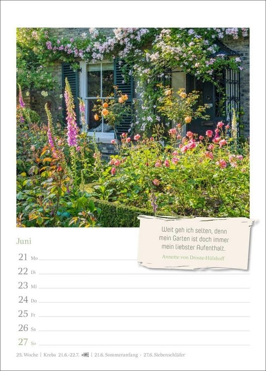 Produktbild: Zauberhafte G&auml;rten Wochenkalender 2027 - mit Zitaten