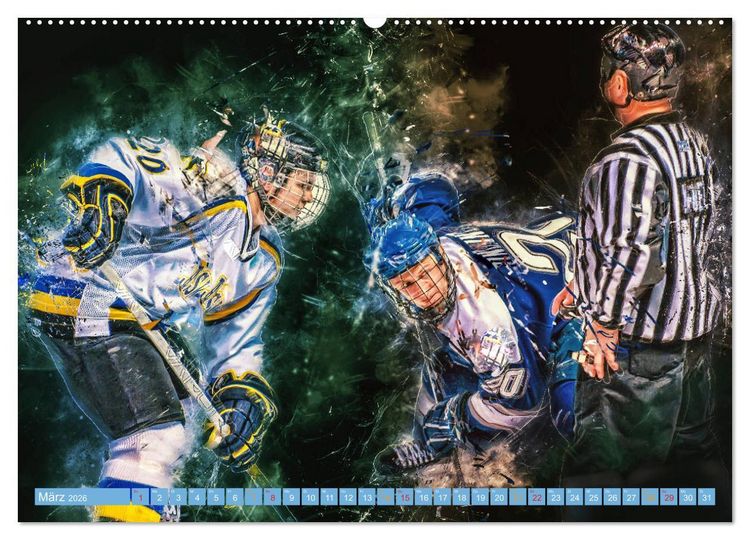 Produktbild: Eishockey - extrem cool (hochwertiger Premium Wandkalender 2026 DIN A2 quer), Kunstdruck in Hochglanz