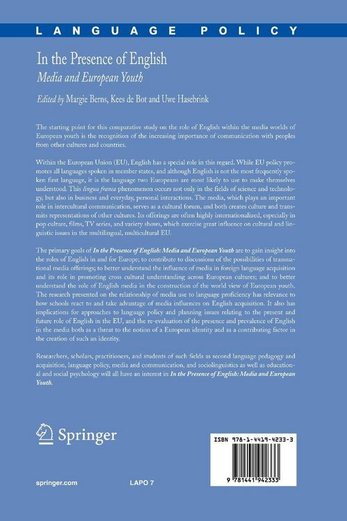 Produktbild: In the Presence of English: Media and European Youth