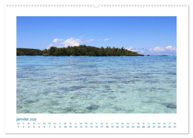 Produktbild: Polyn&eacute;sie fran&ccedil;aise - des &icirc;les de r&ecirc;ve dans le Pacifique Sud (Calendrier mural 2026 DIN A2 vertical) calendrier de bureau