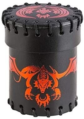 Produktbild: Pegasus QWOCFDR1 - Dice Cup, Flying Dragon, Leather, Black & Red, W&uuml;rfelbecher