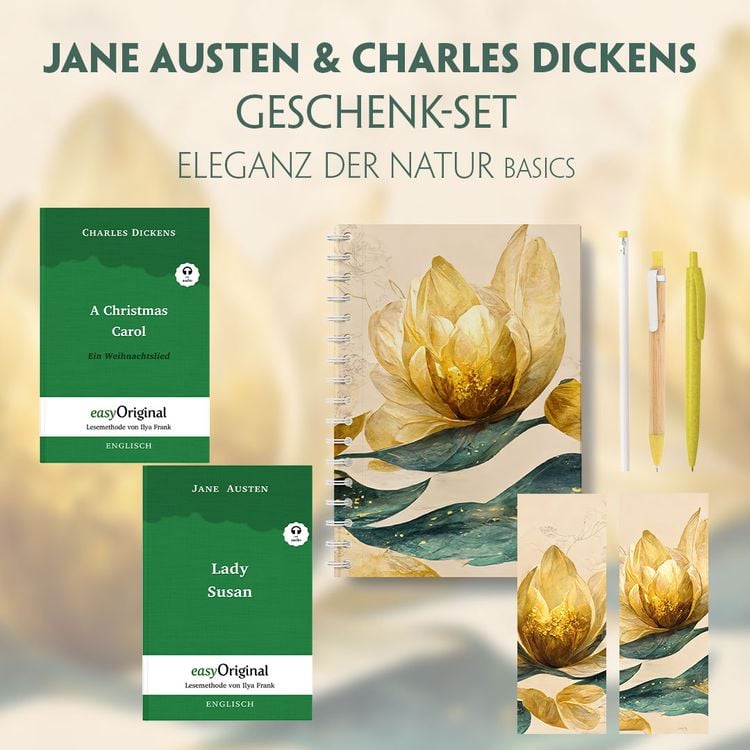 Bild vom Artikel Jane Austen & Charles Dickens Geschenkset - 2 Bücher (Hardcover+ Audio-Online) + Eleganz der Natur Schreibset Basics vom Autor Jane Austen