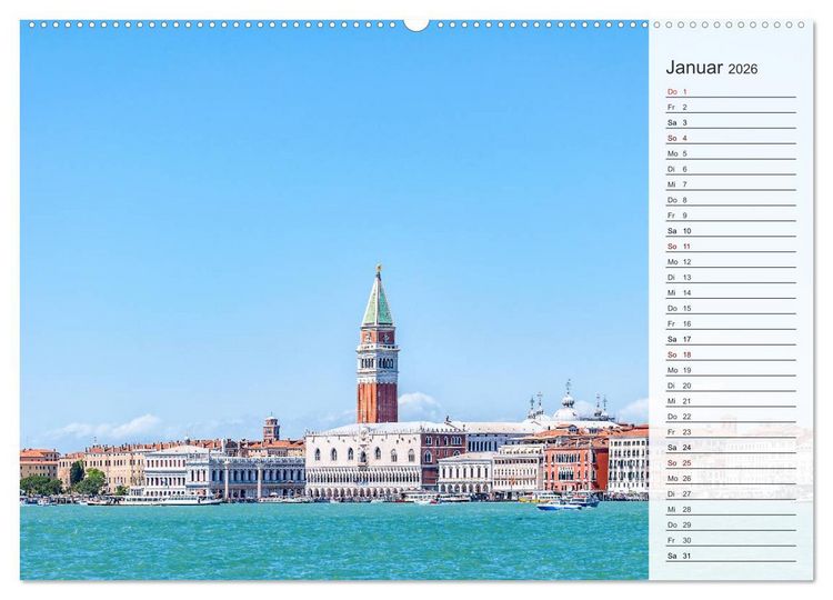 Produktbild: Venedig - Stille Momente (hochwertiger Premium Wandkalender 2026 DIN A2 quer), Kunstdruck in Hochglanz