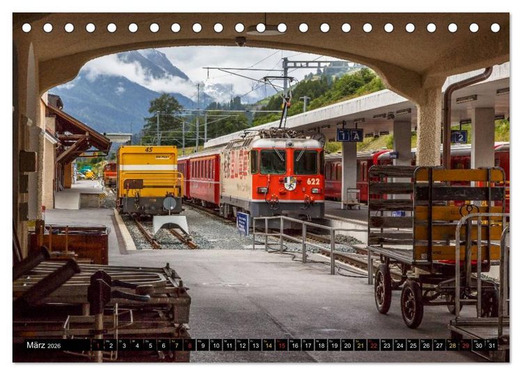 Produktbild: Rh&auml;tische Bahn 2026 (Tischkalender 2026 DIN A5 quer), CALVENDO Monatskalender
