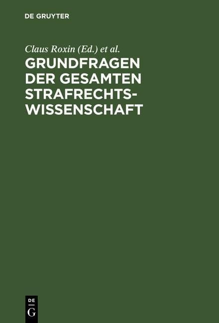 Produktbild: Grundfragen der gesamten Strafrechtswissenschaft