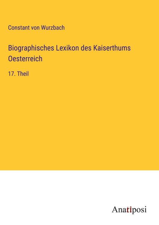 Produktbild: Biographisches Lexikon des Kaiserthums Oesterreich