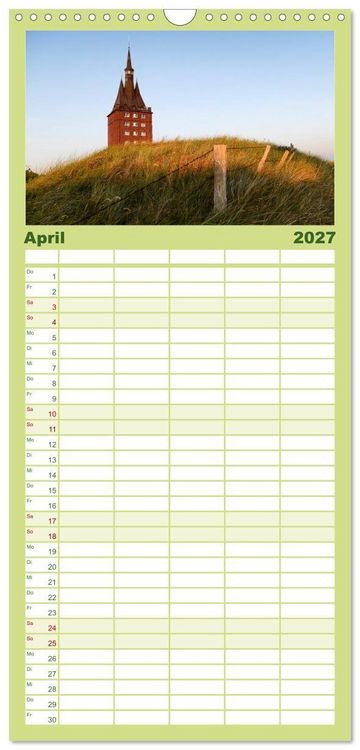 Produktbild: Familienplaner 2027 - Wangerooge &ndash; Eine Perle in der Nordsee. mit 5 Spalten (Wandkalender, 21 x 45 cm) CALVENDO