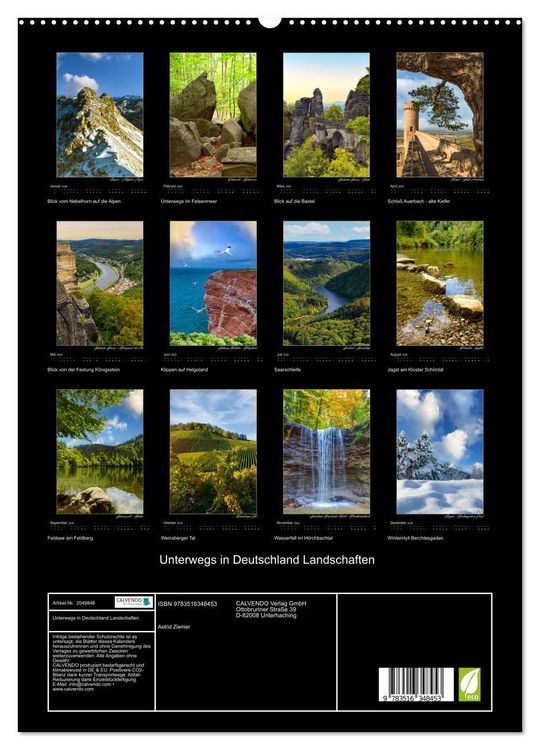 Produktbild: Unterwegs in Deutschland Landschaften (hochwertiger Premium Wandkalender 2026 DIN A2 hoch), Kunstdruck in Hochglanz