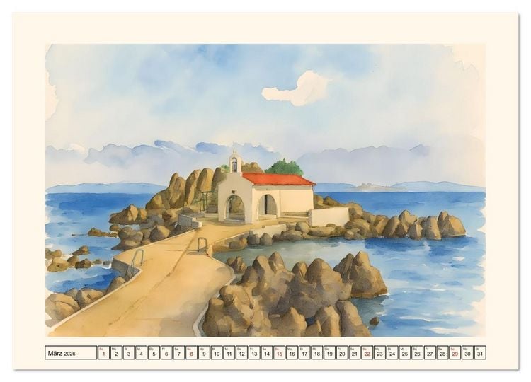 Produktbild: Zauberhafte griechische Inselwelt (hochwertiger Premium Wandkalender 2026 DIN A2 quer), Kunstdruck in Hochglanz