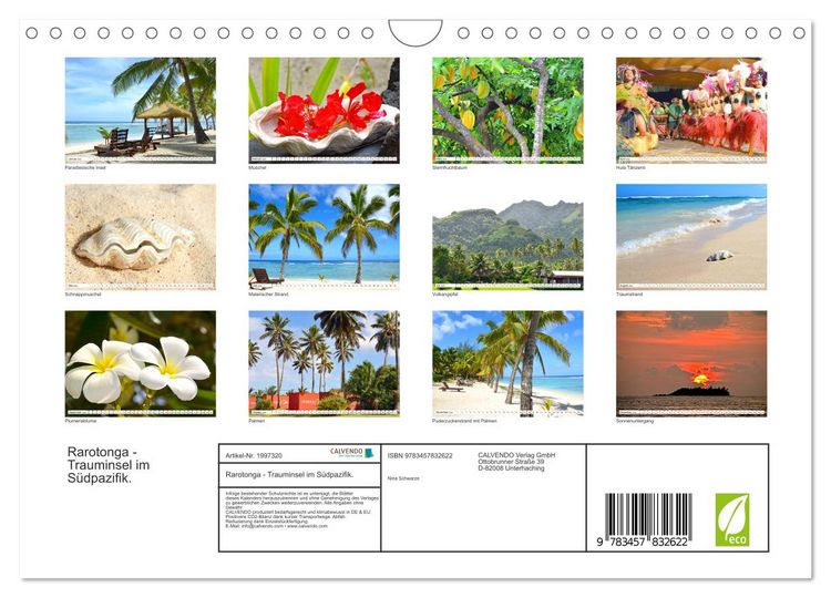 Produktbild: Rarotonga - Trauminsel im S&uuml;dpazifik. (Wandkalender 2026 DIN A4 quer), CALVENDO Monatskalender