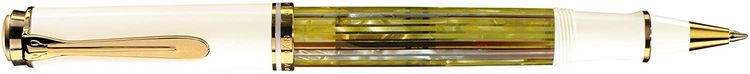 Produktbild: Pelikan Tintenroller Souverän® R400, 24-Karat vergoldete Zierelemente, Schildpatt-Weiß