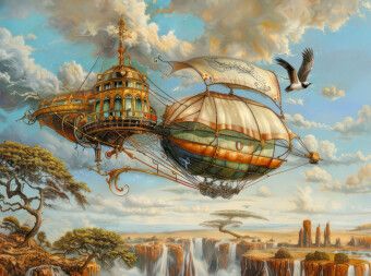 Produktbild: CALVENDO Puzzle Steampunk-Luftschiffe | 2000 Teile Lege-Gr&ouml;&szlig;e 90x67cm Foto-Puzzle f&uuml;r gl&uuml;ckliche Stunden