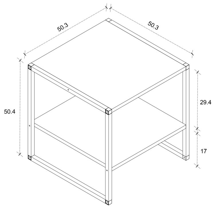 Produktbild: Quadratischer Sofatisch Couchtisch Insasi M