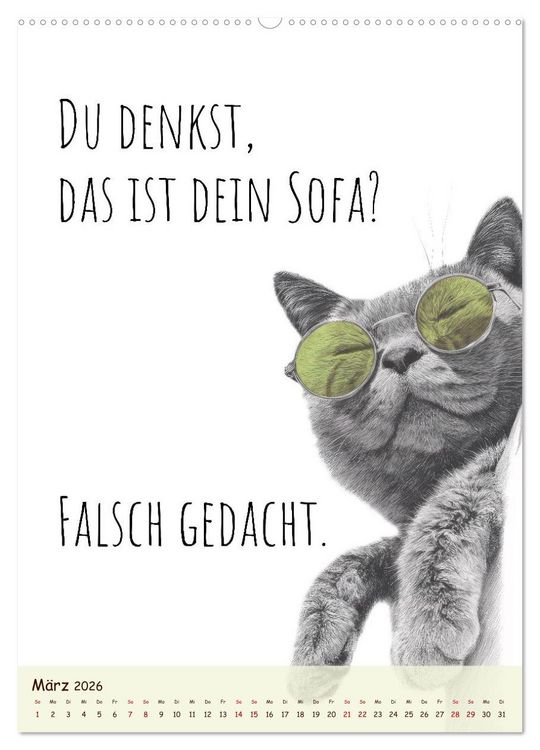 Produktbild: Katzenkult - Coolness auf vier Pfoten (Wandkalender 2026 DIN A2 hoch), CALVENDO Monatskalender