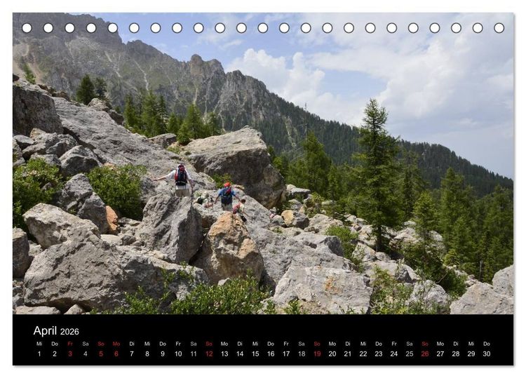 Produktbild: Die Dolomiten &ndash; Wanderparadies in S&uuml;dtirol (Tischkalender 2026 DIN A5 quer), CALVENDO Monatskalender