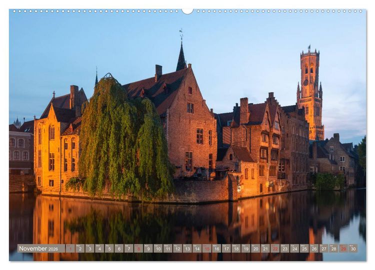 Produktbild: Bruges and Ghent, a photographic city tour in Flanders. (High Quality Premium Wall Calendar 2026 DIN A2 landscape),CALVENDO 12 Month Wall Calendar