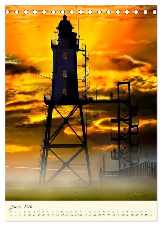 Produktbild: Norddeutsche Leuchtt&uuml;rme - maritime Wegweiser (Tischkalender 2026 DIN A5 hoch), CALVENDO Monatskalender