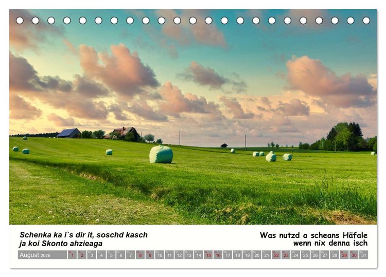 Produktbild: 03 Schw&auml;bische Sprichw&ouml;rter - D&ouml;s au no! (Tischkalender 2026 DIN A5 quer), CALVENDO Monatskalender