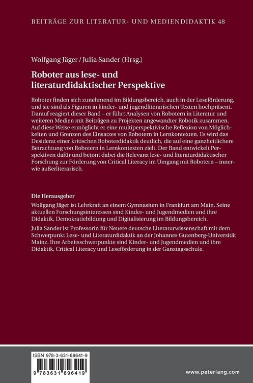 Produktbild: Roboter aus lese- und literaturdidaktischer Perspektive