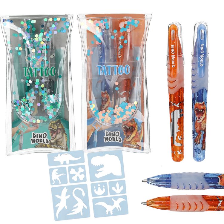 Produktbild: Dino World Tattoo Glitzer Gelstifte