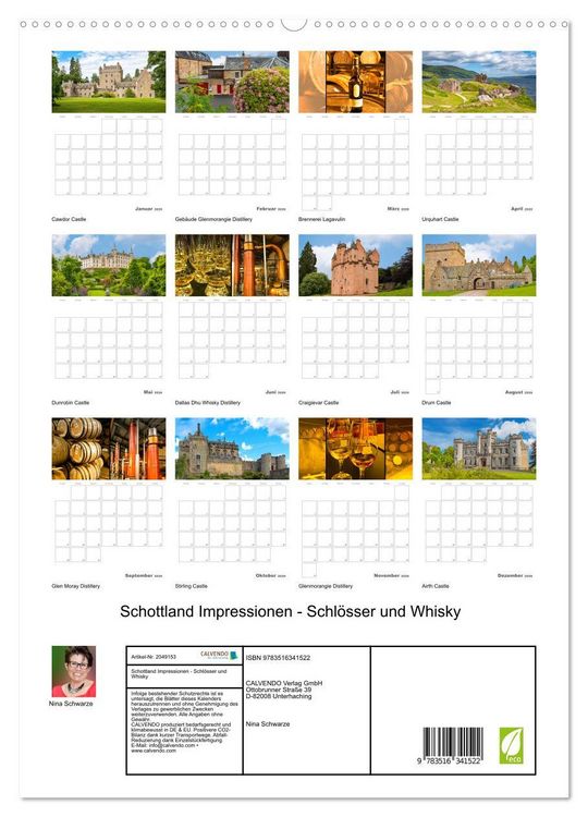 Produktbild: Schottland Impressionen - Schl&ouml;sser und Whisky (hochwertiger Premium Wandkalender 2026 DIN A2 hoch), Kunstdruck in Hochglanz