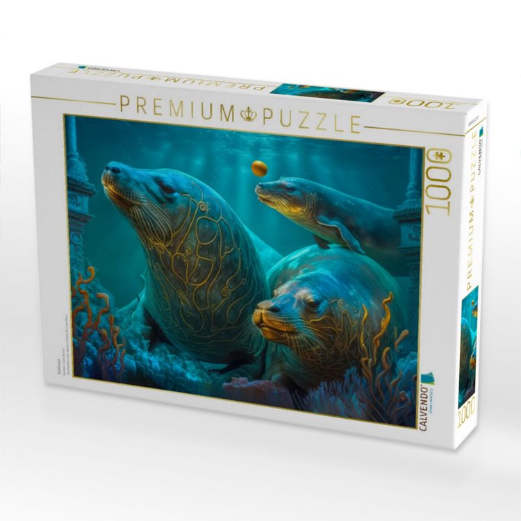 Produktbild: CALVENDO Puzzle Seel&ouml;wen | 1000 Teile Lege-Gr&ouml;&szlig;e 64x48cm Foto-Puzzle f&uuml;r gl&uuml;ckliche Stunden
