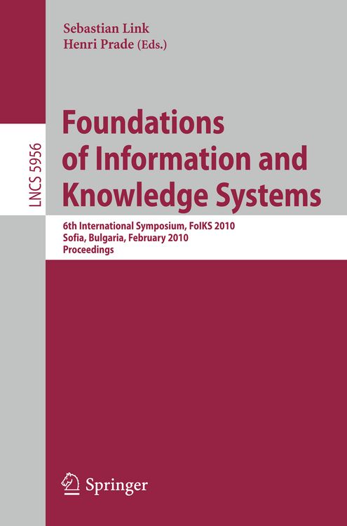 Produktbild: Foundations of Information and Knowledge Systems