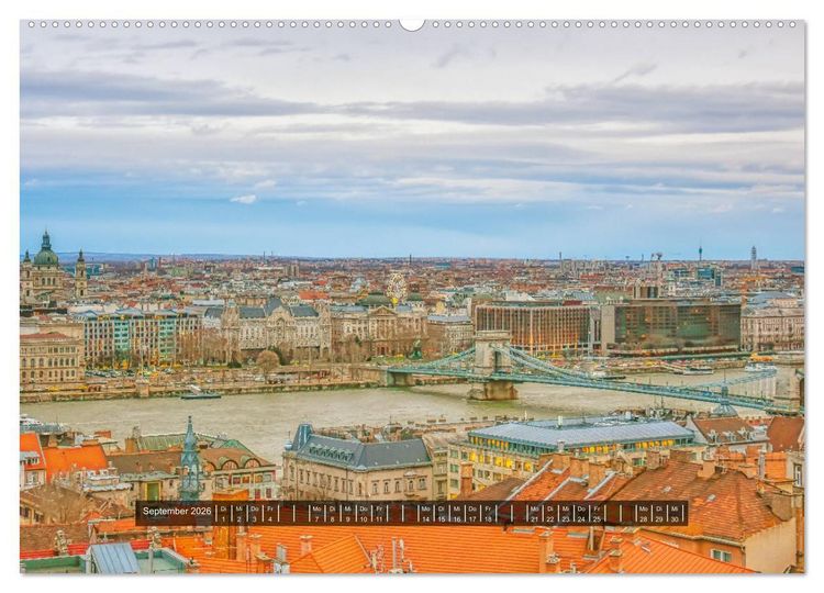 Produktbild: Budapest - Die Stadt an der Donau (hochwertiger Premium Wandkalender 2026 DIN A2 quer), Kunstdruck in Hochglanz