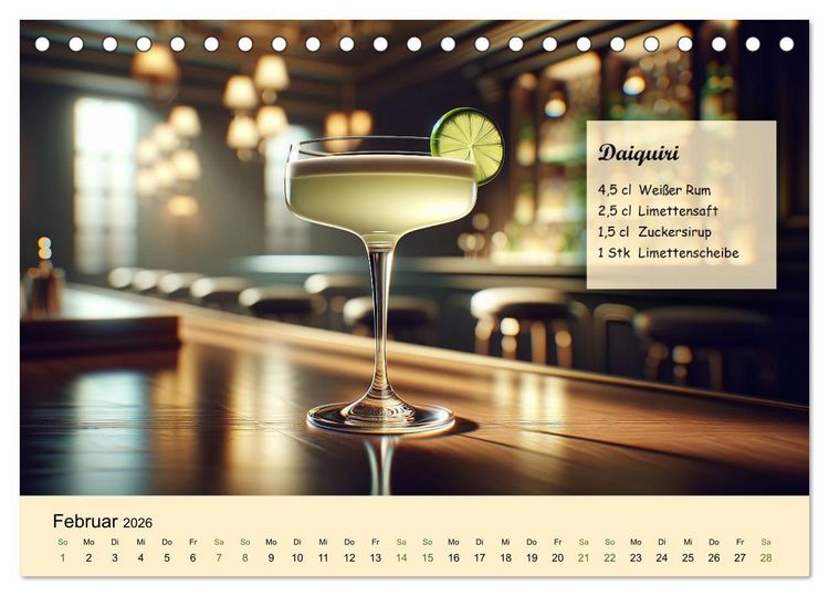 Produktbild: Cocktail-Klassiker (Tischkalender 2026 DIN A5 quer), CALVENDO Monatskalender