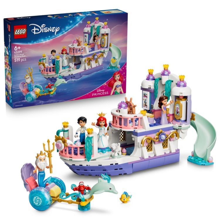 Produktbild: LEGO ǀ Disney Princess 43299 Arielles K&ouml;nigliches Hochzeitsboot, 7 Figuren f&uuml;r Kinder ab 6 Jahren