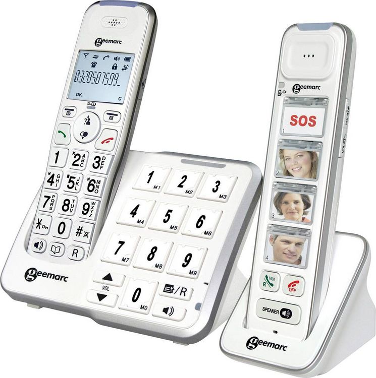 Produktbild: Geemarc Mobility Pack Foto Schnurloses Telefon analog Anrufbeantworter, Foto-Tasten, Freisprechen, f&uuml;r H&ouml;rger&auml;te kompatibel Wei&szlig;