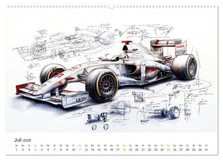 Produktbild: Rennwagen - Design Studien (hochwertiger Premium Wandkalender 2026 DIN A2 quer), Kunstdruck in Hochglanz