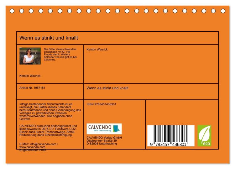 Produktbild: Wenn es stinkt und knallt (Tischkalender 2026 DIN A5 quer), CALVENDO Monatskalender