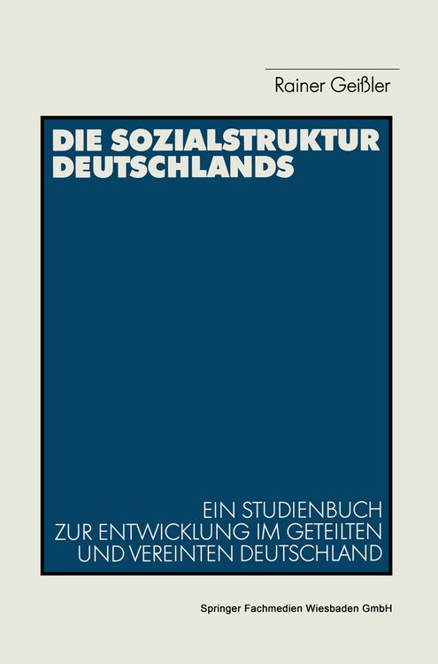 Produktbild: Die Sozialstruktur Deutschlands