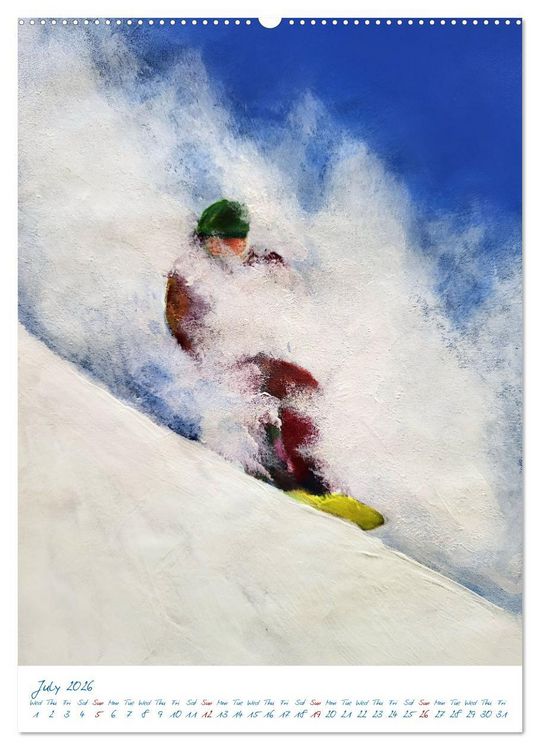 Produktbild: Colourful snowboard power world (Wall Calendar 2026 DIN A2 portrait), CALVENDO 12 Month Wall Calendar