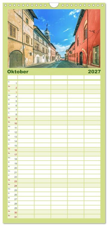Produktbild: Familienplaner 2027 - Piemont - Norditaliens stille Sch&ouml;nheit mit 5 Spalten (Wandkalender, 21 x 45 cm) CALVENDO