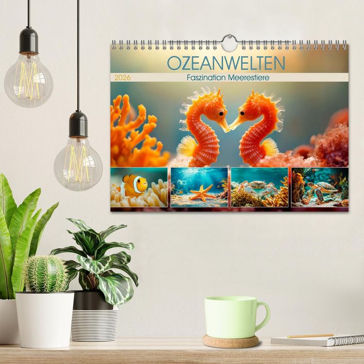 Produktbild: OZEANWELTEN Faszination Meerestiere (Wandkalender 2026 DIN A4 quer), CALVENDO Monatskalender